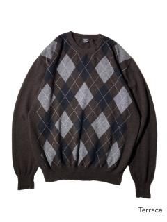 Euro 100% Cashmere Argyle Knit 