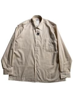 80's DEAD STOCK Euro Poly/Cotton Box Cut Shirt PINK-BEIGE