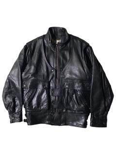 90's Design Leather Jacket BLACK
