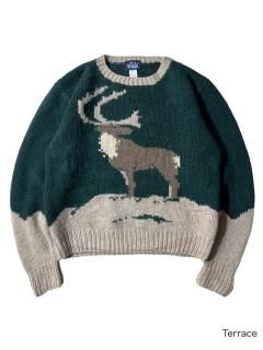 80~90's Woolrich Deer Design Knit 
