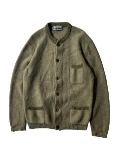 80's elch Button Knit OLIVE MADE IN AUSTRIA