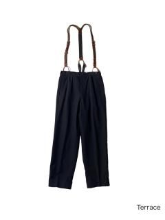 50's Vintage Wool 2 Intuck Trousers BLACK 