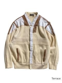 80's Leather/Knit Jacket MADE IN ITALY