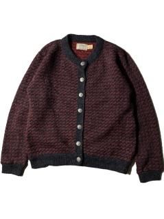 80's L.L.Bean Birds-eye Button Knit LARGE MADE IN NORWAY