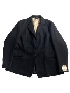 70's DEAD STOCK Rosette by Matlock Brown Melton Hacking Jacket BLACK MADE IN ENGLAND