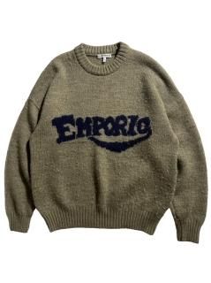 90's EMPORIO ARMANI Knit OLIVE GRAY MADE IN ITALY