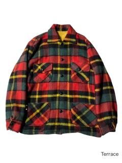 80's J.P HAMMIL&SON LTD. Check Wool Boa Jacket