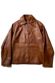 70's Skipper-neck Leather Pullover