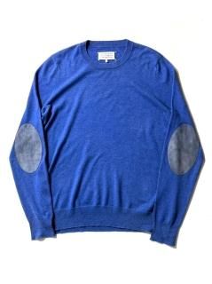 Maison Martin Margiela  Elbow Patch Knit BLUE MADE IN ROMANIA