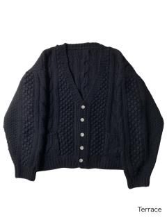 Fisherman Cardigan BLACK