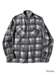 90's Block-check Cotton Flannel Shirt