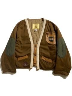 80〜90's STONES Collarless Elbow Patch Pilot Jacket