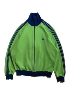 70's Vintage adidas Track Jacket APPLE GREEN/NAVY MADE IN WEST GERMANY 