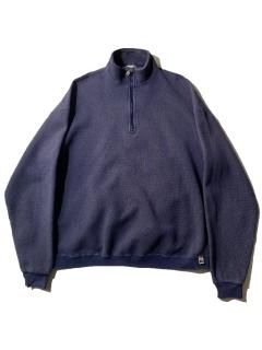 90s RUSSELL ATHLETIC Waffle Half-zip Sweat FADE NAVY MADE IN U.S.A.