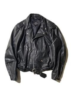 80's Sears Leather Double Riders Jacket BLACK