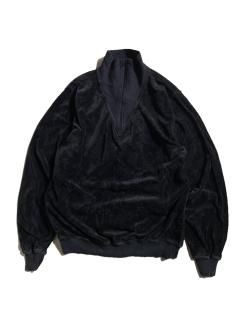 90's Velours Half-zip Pullover BLACK