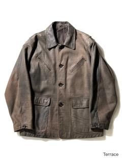 90's FLANDRE Leather Jacket BROWN