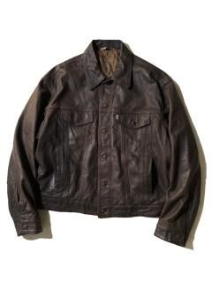 90's Levi's Padding Leather Tracker Jacket BROWN