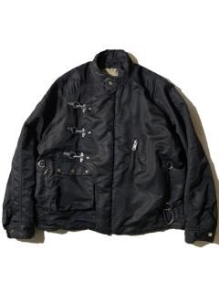 90's Heavy Nylon Padding Fireman Jacket BLACK