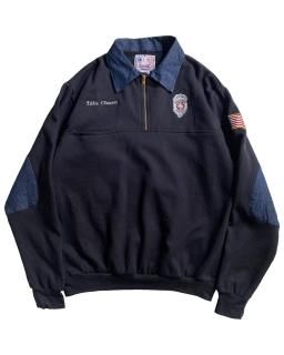 90's GAME Workwear Switch Design Half-Zip Sweat NAVY MADE IN U.S.A.