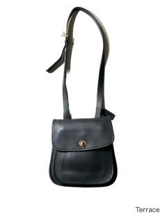 COACH Grabtan Leather Shoulder Bag BLACK