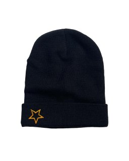 Embroidery Knit Cap BLACK