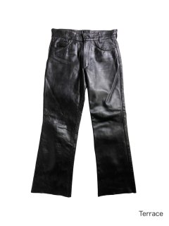 90’s KADOYA Japan Vintage Flare Leather Pants BLACK (実寸W30L29）