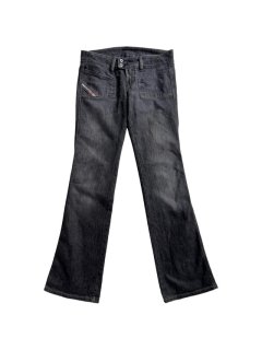DIESEL Low-rise Flare Black Denim Pants MADE IN ITALY (実寸W32L34)