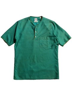 60's ARROW Cotton/Rayon Henry-neck border Shirt