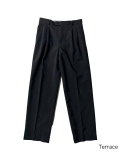 Euro 2tuck Polyester Trousers BLACK(実寸W28L29)