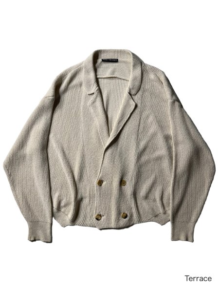 ISSEY MIYAKE Double-breasted Cotton/Linen Knit Jacket - Lemontea