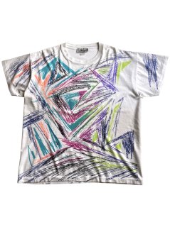 90's AERO Crayon Pattern T-shirt MADE IN U.S.A.