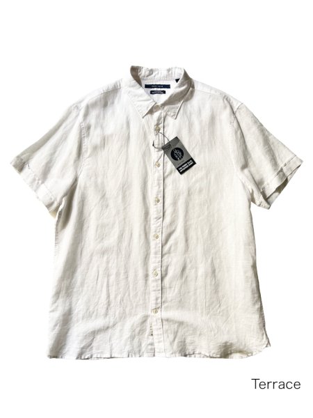 PERRY ELLIS Linen/Cotton S/S Shirt WHITE タグ付き未使用品 