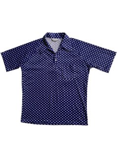 70's Skipper-neck Dot Polo Shirt