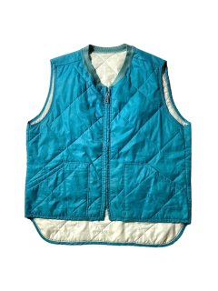 70's Quilting Vest TIFANY BLUE