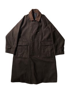 80〜90's Melton Wool 1piece Sleeve Double Breasted Coat BROWN