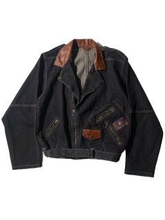 90's Black Denim Riders Jacket