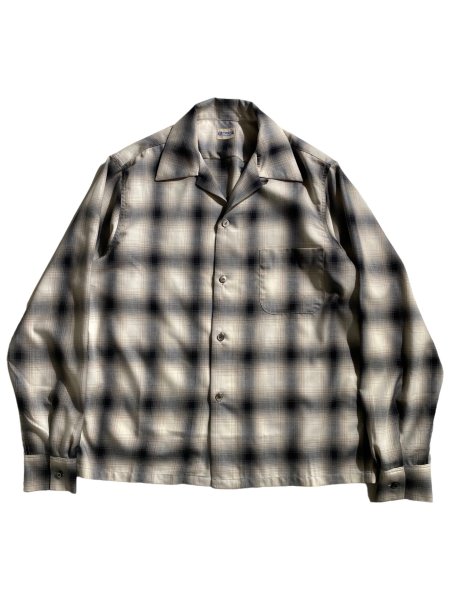 GENERAL Rayon Ombre Check Open Collar Shirt - Lemontea Online Shop