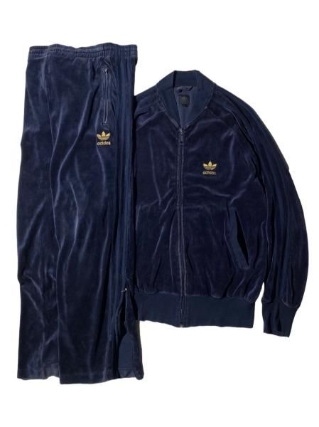 Adidas velour clearance navy