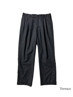 TOM JAMES  Wool/Poly Pin-stripe 2tuck Trousers (実寸W34L30)