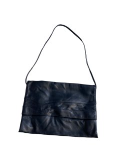Leather Shoulder Bag NAVY