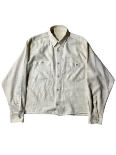 90s Weave Design Linen Box Shirt
