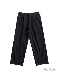 90's GIORGIO ARMANI LE COLLEZIONI Summer Wool 2tuck Trousers BLACK (実寸W34 L28)