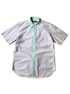COMME des GARCONS HOMME DEUX Gingham Check/Stripe S/S Shirt