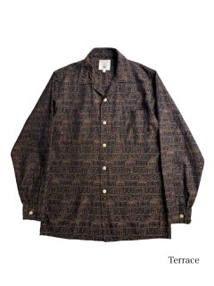 60's HATHAWAY Open Collar Cotton Woven Shirt