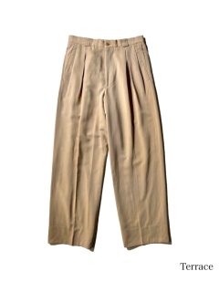 90's GIORGIO ARMANI Cotton/Rayon Gabardine 2tuck Trousers MADE IN ITALY (W33L32)