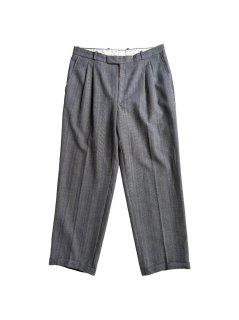 90's Summer Wool/Polyester Glen Check 2tuck Trousers (実寸W34 L30)