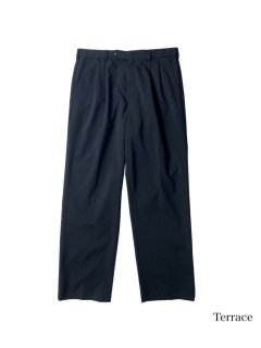 90's GEOFFREY BEENE Poly/Wool 2tuck Trousers BLACK (実寸W34L30)
