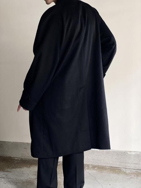 100% Cashmere Balmacaan Coat BLACK - Lemontea Online Shop