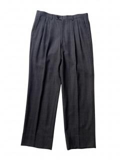 LANVIN Stripe Wool 2tuck Tousers (実寸W35 L31)